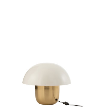 Toadstool - Lampe à poser - forme champignon - petite - blanc - or - fer - 1 point lumineux