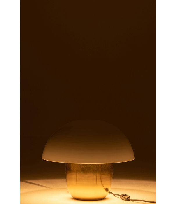Duverger® Toadstool - Lampe à poser - forme champignon - petite - blanc - or - fer - 1 point lumineux