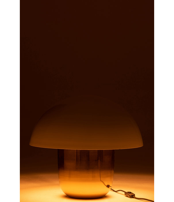 Duverger® Toadstool - Tischleuchte - Pilzform - groß - weiß - gold - Eisen - 1 Lichtpunkt