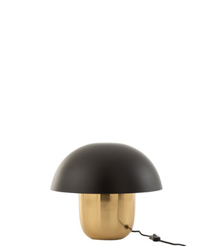 Toadstool - Tafellamp - paddenstoelvorm - klein - zwart - goud - ijzer - 1 lichtpunt