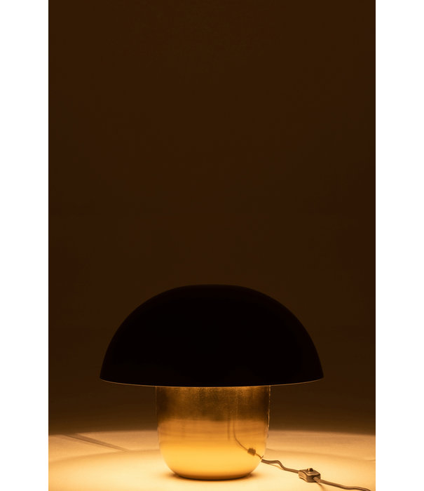 Duverger® Toadstool - Lampe à poser - forme champignon - petite - noir - or - fer - 1 point lumineux