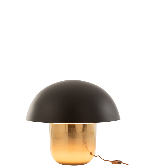 Duverger® Toadstool - Tischleuchte - Pilzform - groß - schwarz - gold - Eisen - 1 Lichtpunkt