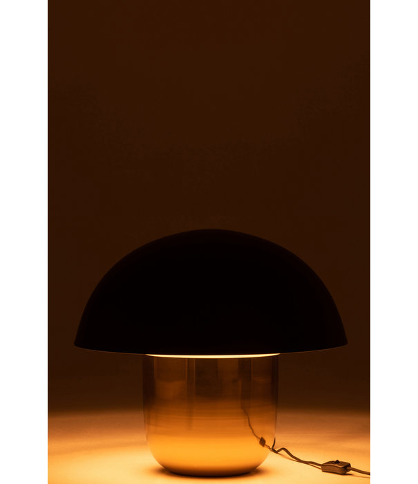 Duverger® Toadstool - Tischleuchte - Pilzform - groß - schwarz - gold - Eisen - 1 Lichtpunkt