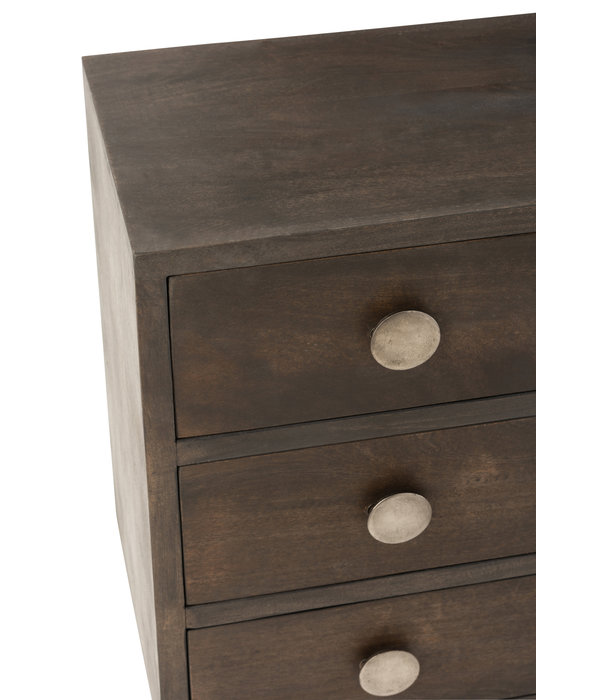 Duverger® Enigma - Sideboard - Mango - 2 Türen - 6 Schubladen - Stahlbeine