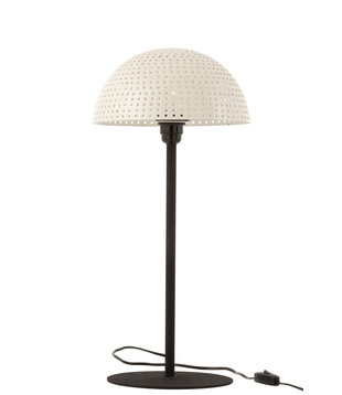 Mushroom - Lampe à poser - champignon - grand - métal - blanc - noir - 1 point lumineux