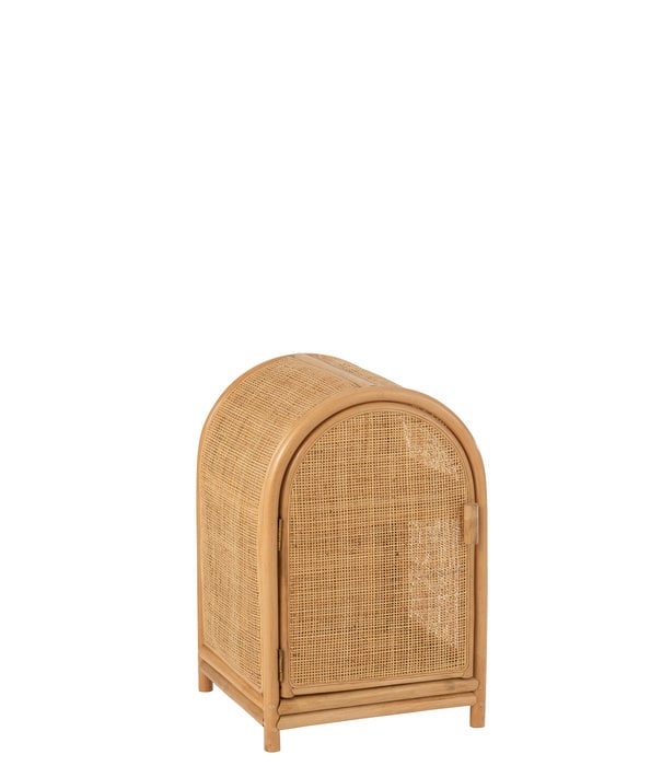 Duverger® Reed - Table de chevet - rotin - 1 porte - 4 pieds courts