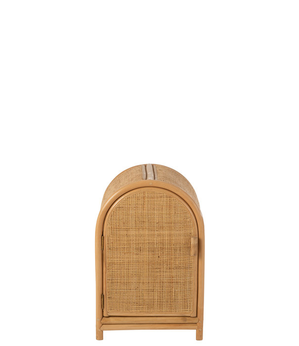 Duverger® Reed - Table de chevet - rotin - 1 porte - 4 pieds courts