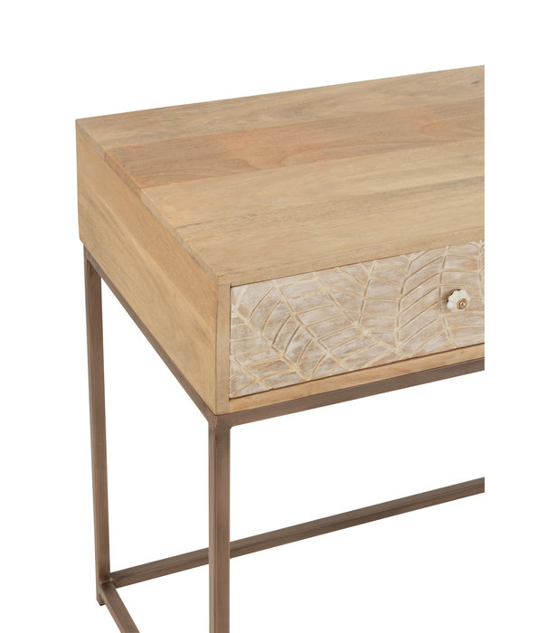 Duverger® Impression - Sidetable - hout - beige - 2 lades - houten frame