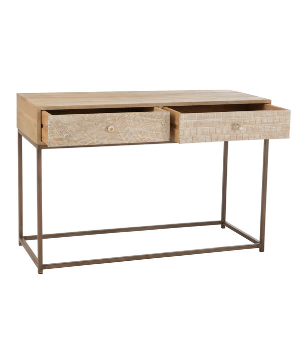 Duverger® Impression - Sidetable - hout - beige - 2 lades - houten frame