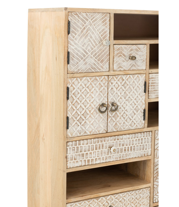 Duverger® Impression - Armoire de rangement - bois - beige - 4 portes - 6 tiroirs - 4 niches - cadre en bois