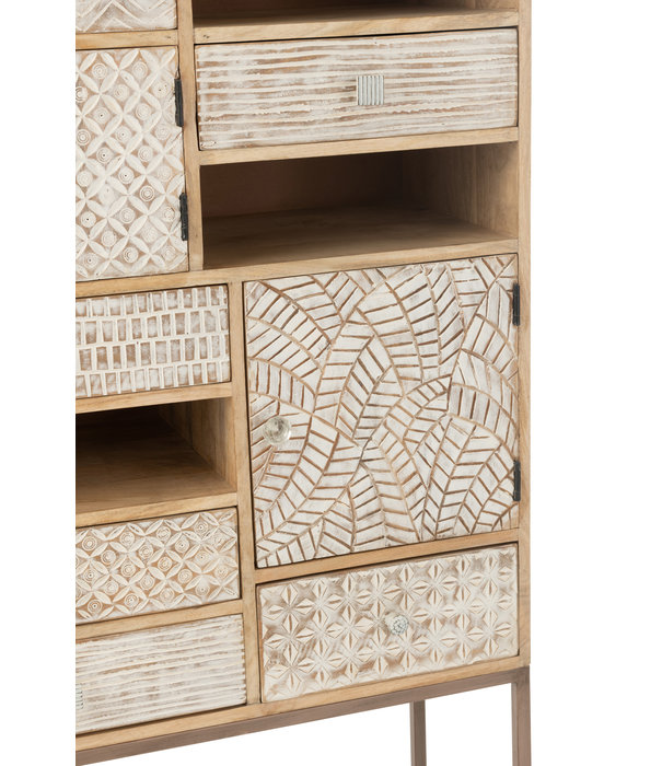 Duverger® Impression - Armoire de rangement - bois - beige - 4 portes - 6 tiroirs - 4 niches - cadre en bois