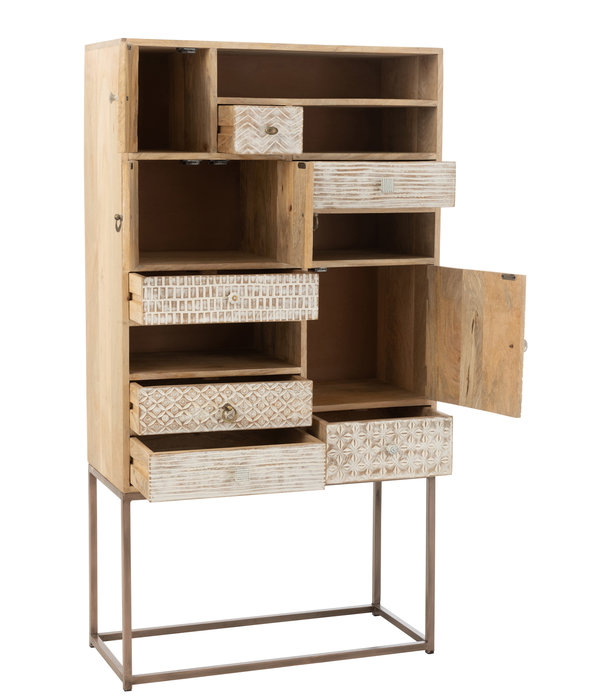 Duverger® Impression - Opbergkast - hout - beige - 4 deurtjes - 6 lades - 4 nissen - houten frame