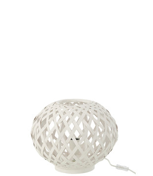 Bambusa - Lampe à poser - ronde - bambou - blanc - 1 point lumineux