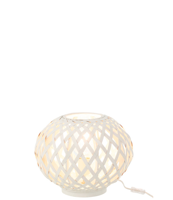 Duverger® Bambusa - Lampe à poser - ronde - bambou - blanc - 1 point lumineux