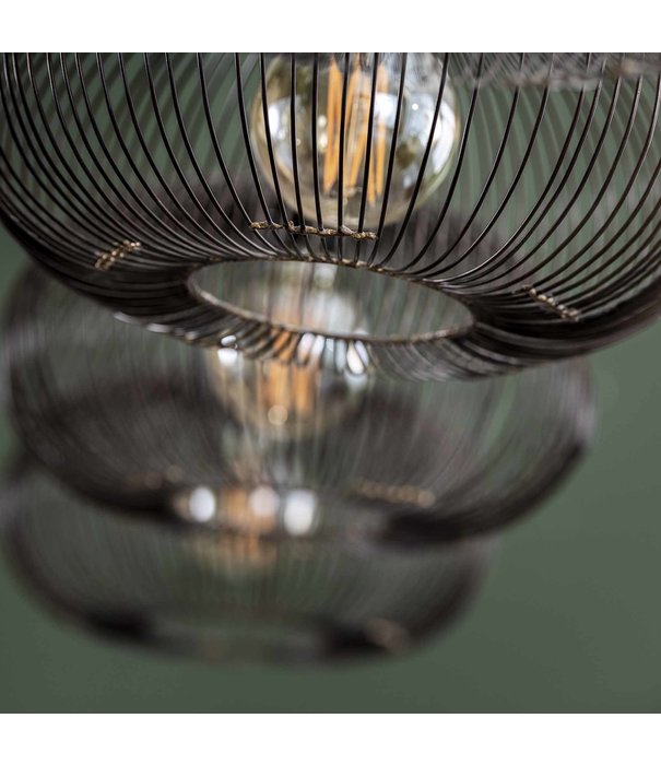 Duverger® Filter - Lampe suspendue - métal - forme disque - points de soudure dorés - 4 points lumineux