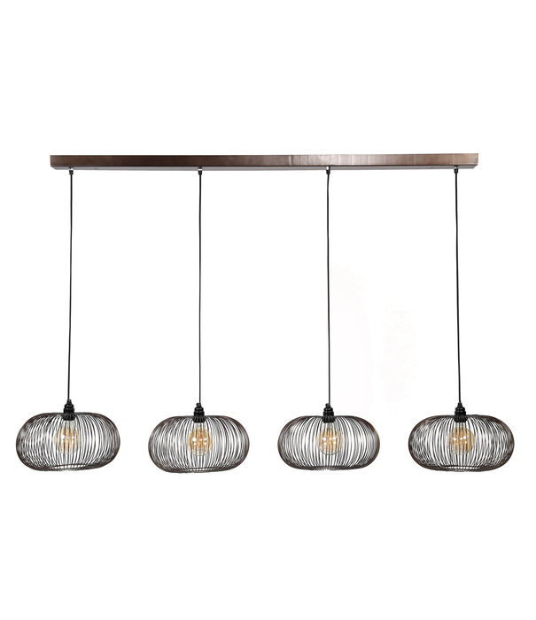 Duverger® Filter - Hanglamp - metaal - diskvorm - gouden soldeerplekken - 4 lichtpunten