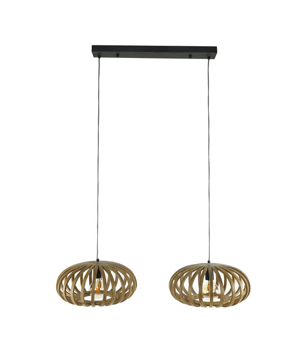 Duverger® Staked Mango - Hanglamp - massief mango - 2 lichtpunten