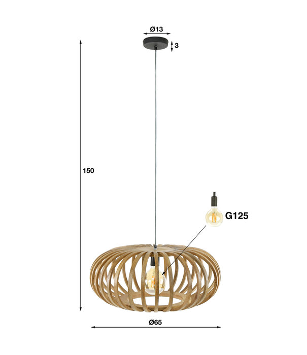 Duverger® Staked Mango - Lampe suspendue - mangue massif - 1 point lumineux