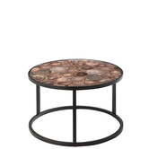 Brick - Table d'appoint - ronde - mosaïque - verre - métal - noir