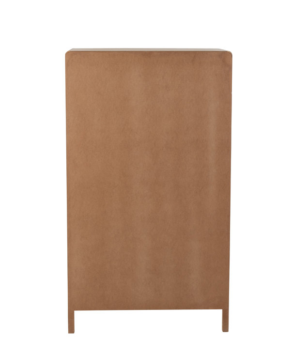 Duverger® Palm - Meuble de rangement - rotin - naturel - 2 portes - 6 compartiments - tringle