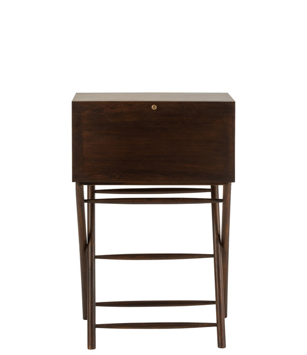 Duverger® Dark Mango - Sidetable - bureau - mango - bruin - 2 lades - 6 vakken