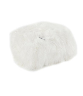 Woolly Pouf - Pouf - Tierfell - Schaf - naturweiß - quadratisch