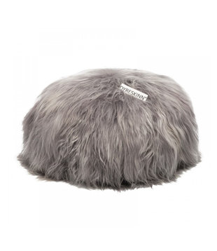 Woolly Pouf - Pouf - fourrure animale - mouton - gris - rond - Ø60