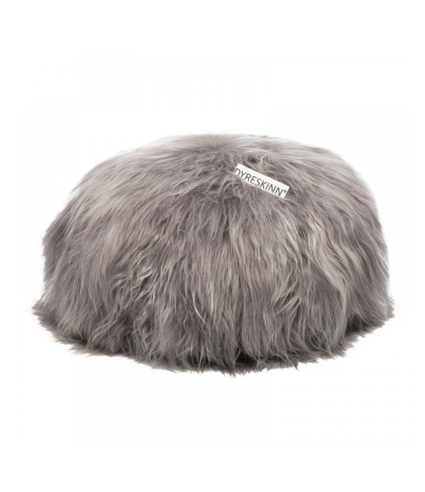 Duverger® Woolly Pouf - Pouf - fourrure animale - mouton - gris - rond - Ø60