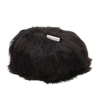 Woolly Pouf - Pouf - Tierfell - Schaf - natürlich schwarz - rund - Ø60