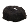 Woolly Pouf - Pouf - fourrure animale - mouton - noir naturel - rond - Ø60