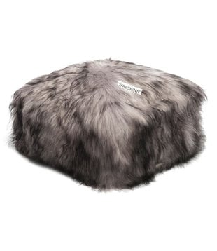 Woolly Pouf - Pouf - Tierfell - Schaf - melange grau - quadratisch