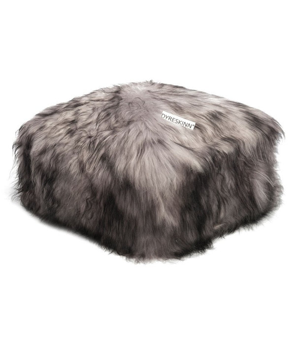 Duverger® Woolly Pouf - Pouf - fourrure animale - mouton - gris mélangé - carré