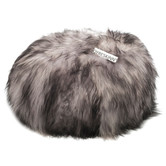 Woolly Pouf - Pouf - Tierfell - Schaf - melange grau - rund - Ø60