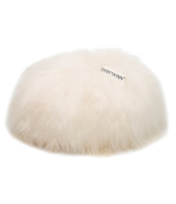 Duverger® Woolly Pouf - Pouf - fourrure animale - mouton - blanc naturel - rond - Ø60