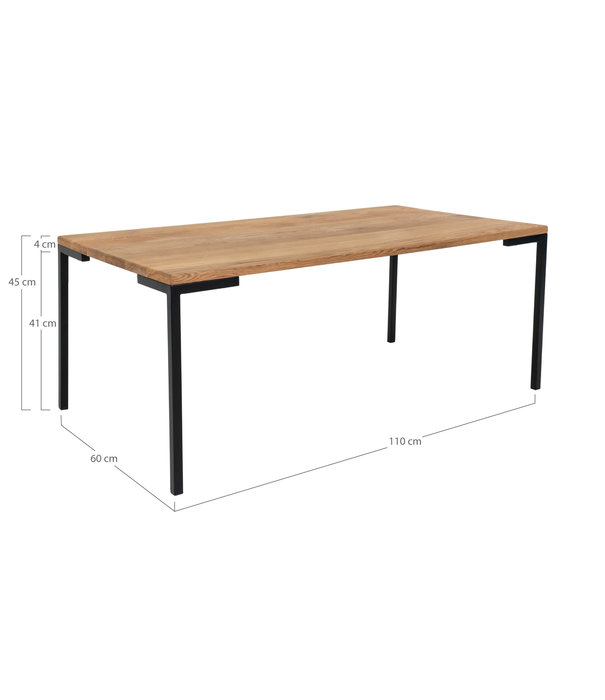 Duverger® Oaked - Table basse - rectangulaire - chêne naturel - huilé - pieds en acier