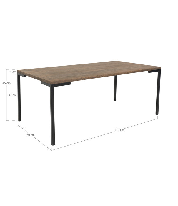 Duverger® Oaked - Table basse - rectangulaire - chêne fumé - huilé - pieds en acier