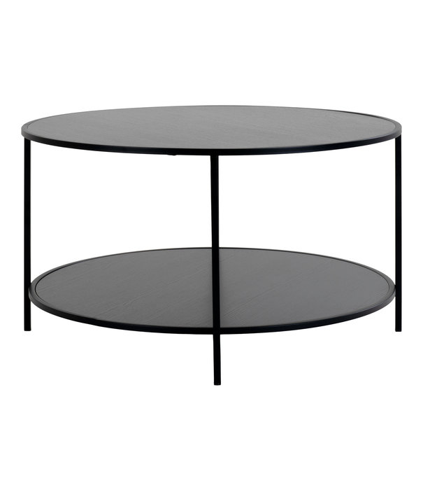 Duverger® Scanditable - Table basse - ronde - panneau de particules - noir - châssis acier