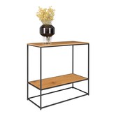 Scandiconsole - Sidetable - spaanplaat - eikenlook - stalen frame - zwart