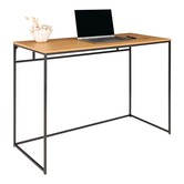 Scandidesk - Schreibtisch - Spanplatte - Eichenholzoptik - Stahlrahmen – schwarz
