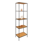 Scandirack - Rek - spaanplaat - eikenlook - stalen frame - zwart - 5 schappen - small