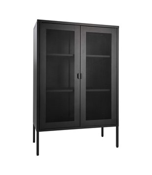 Netting - Armoire buffet - acier - noir - filet - 2 portes - 6 compartiments