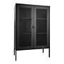 Netting - Armoire buffet - acier - noir - filet - 2 portes - 6 compartiments