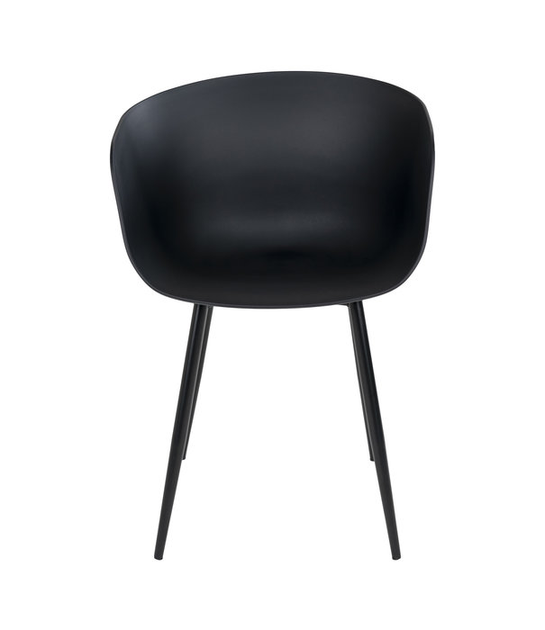 Duverger® Basin - Chaise de salle à manger - lot de 2 - polypropylène - noir - pieds noirs - acier
