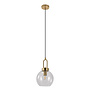 Pendant - Lampe suspendue - boule - verre clair - cuivre - 1 point lumineux