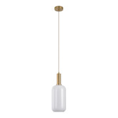 Faberge - Lampe suspendue - cylindre - blanc - verre - cuivre - 1 point lumineux