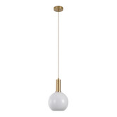 Faberge - Hanglamp - rond - wit - glas - koper - 1 lichtpunt
