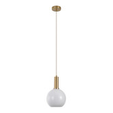 Faberge - Lampe suspendue - ronde - blanc - verre - cuivre - 1 point lumineux