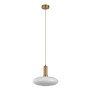 Faberge - Hanglamp - ellips - wit - glas - koper - 1 lichtpunt