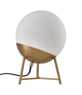 Faberge - Tafellamp - rond - wit - glas - koper - 1 lichtpunt