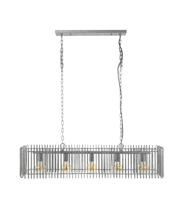 Duverger® Folsom - Lampe suspendue - métal - vieil argent - 5 points lumineux